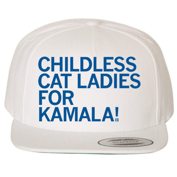 Childless Cat Ladies For Kamala Wool Snapback Cap