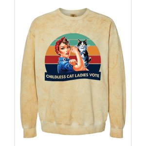 Childless Cat Ladies Vote Colorblast Crewneck Sweatshirt