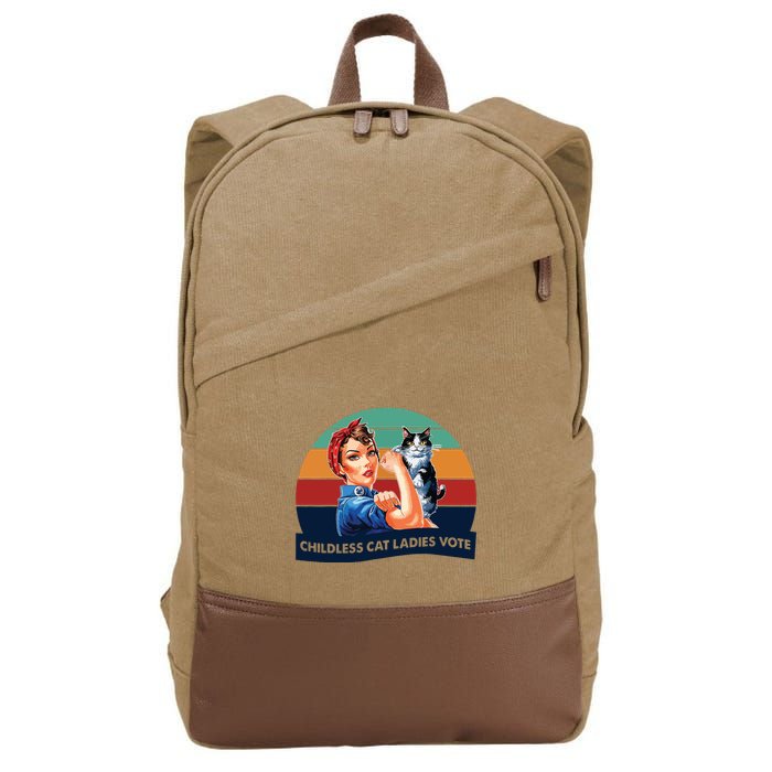 Childless Cat Ladies Vote Cotton Canvas Backpack