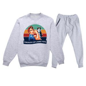 Childless Cat Ladies Vote Premium Crewneck Sweatsuit Set