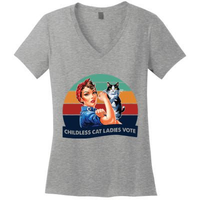 Childless Cat Ladies Vote Women's V-Neck T-Shirt