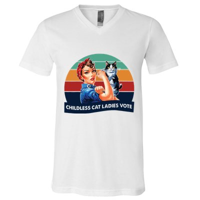Childless Cat Ladies Vote V-Neck T-Shirt
