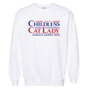 Childless Cat Lady Kamala 2024 Harris Funny President 2024 Garment-Dyed Sweatshirt