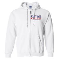 Childless Cat Lady Kamala 2024 Harris Funny President 2024 Full Zip Hoodie