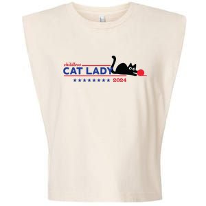 Childless Cat Lady Voting Election 2024 Usa Garment-Dyed Women's Muscle Tee