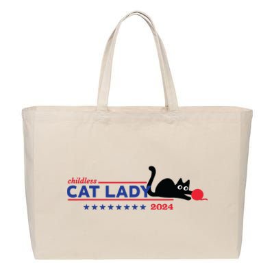 Childless Cat Lady Voting Election 2024 Usa Cotton Canvas Jumbo Tote