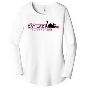 Childless Cat Lady Voting Election 2024 Usa Women's Perfect Tri Tunic Long Sleeve Shirt