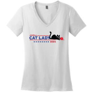 Childless Cat Lady Voting Election 2024 Usa Women's V-Neck T-Shirt