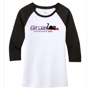 Childless Cat Lady Voting Election 2024 Usa Women's Tri-Blend 3/4-Sleeve Raglan Shirt