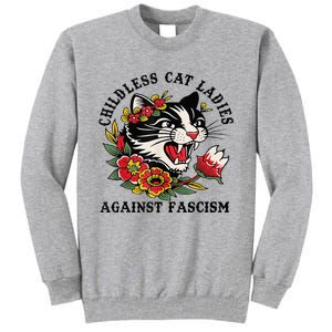 Childless Cat Lady; Childless Cat Ladies Against Fascism Tall Sweatshirt