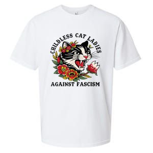 Childless Cat Lady; Childless Cat Ladies Against Fascism Sueded Cloud Jersey T-Shirt