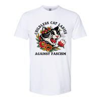 Childless Cat Lady; Childless Cat Ladies Against Fascism Softstyle CVC T-Shirt