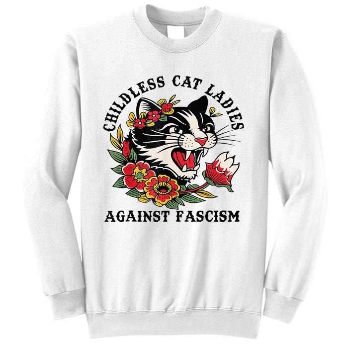 Childless Cat Lady; Childless Cat Ladies Against Fascism Sweatshirt