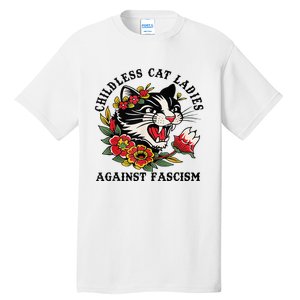 Childless Cat Lady; Childless Cat Ladies Against Fascism Tall T-Shirt