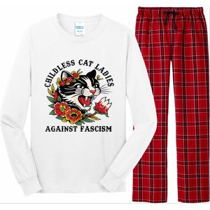 Childless Cat Lady; Childless Cat Ladies Against Fascism Long Sleeve Pajama Set