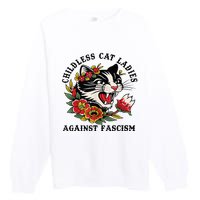 Childless Cat Lady; Childless Cat Ladies Against Fascism Premium Crewneck Sweatshirt