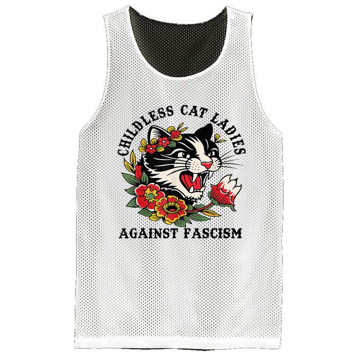 Childless Cat Lady; Childless Cat Ladies Against Fascism Mesh Reversible Basketball Jersey Tank