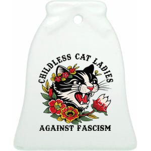 Childless Cat Lady; Childless Cat Ladies Against Fascism Ceramic Bell Ornament