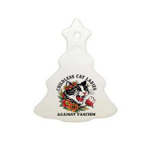 Childless Cat Lady; Childless Cat Ladies Against Fascism Ceramic Tree Ornament