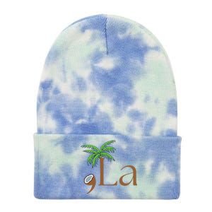 Coconut Comma La Kamala Harris 2024 President Election Tie Dye 12in Knit Beanie