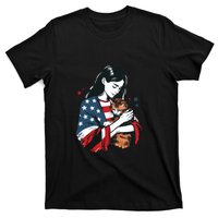 Childless Cat Lady With Patriotic Flair T-Shirt