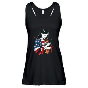 Childless Cat Lady With Patriotic Flair Ladies Essential Flowy Tank