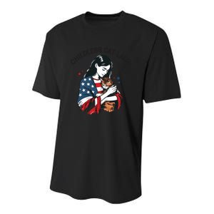 Childless Cat Lady With Patriotic Flair Youth Performance Sprint T-Shirt