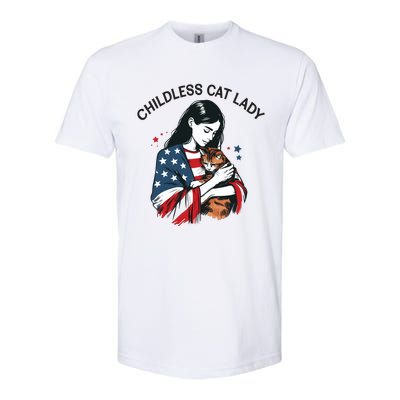 Childless Cat Lady With Patriotic Flair Softstyle® CVC T-Shirt