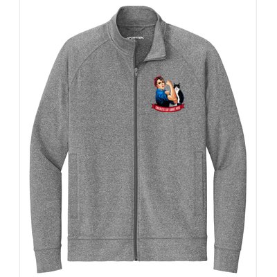 Childless Cat Ladies Vote Rosie The Riveter Stretch Full-Zip Cadet Jacket