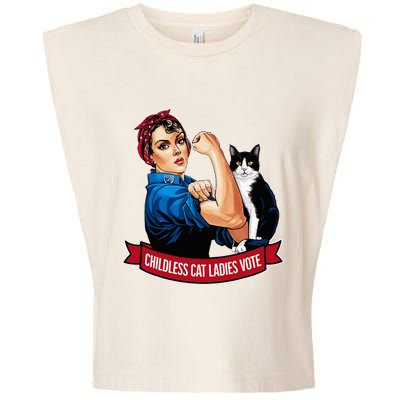 Childless Cat Ladies Vote Rosie The Riveter Garment-Dyed Women's Muscle Tee