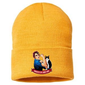 Childless Cat Ladies Vote Rosie The Riveter Sustainable Knit Beanie