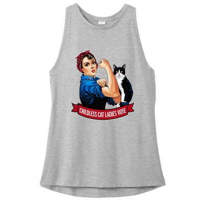 Childless Cat Ladies Vote Rosie The Riveter Ladies PosiCharge Tri-Blend Wicking Tank