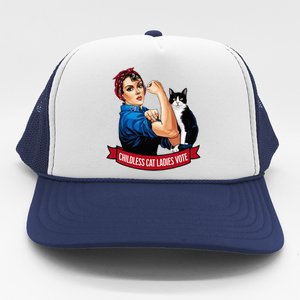 Childless Cat Ladies Vote Rosie The Riveter Trucker Hat