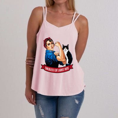 Childless Cat Ladies Vote Rosie The Riveter Women's Strappy Tank