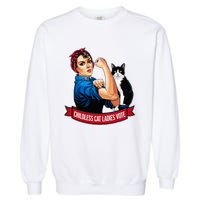 Childless Cat Ladies Vote Rosie The Riveter Garment-Dyed Sweatshirt