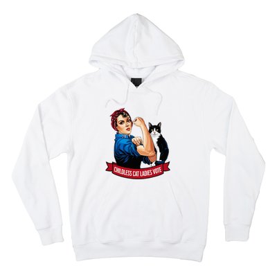 Childless Cat Ladies Vote Rosie The Riveter Hoodie