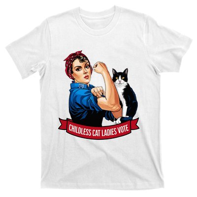 Childless Cat Ladies Vote Rosie The Riveter T-Shirt