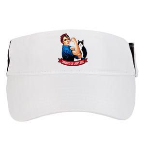 Childless Cat Ladies Vote Rosie The Riveter Adult Drive Performance Visor