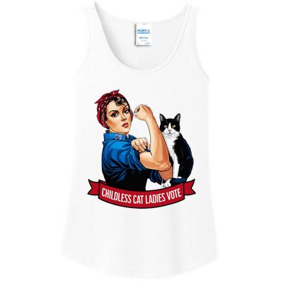 Childless Cat Ladies Vote Rosie The Riveter Ladies Essential Tank