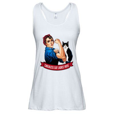 Childless Cat Ladies Vote Rosie The Riveter Ladies Essential Flowy Tank