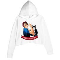 Childless Cat Ladies Vote Rosie The Riveter Crop Fleece Hoodie