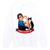 Childless Cat Ladies Vote Rosie The Riveter Premium Crewneck Sweatshirt