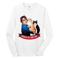 Childless Cat Ladies Vote Rosie The Riveter Tall Long Sleeve T-Shirt