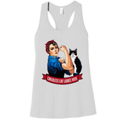 Childless Cat Ladies Vote Rosie The Riveter Women's Racerback Tank