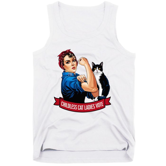 Childless Cat Ladies Vote Rosie The Riveter Tank Top