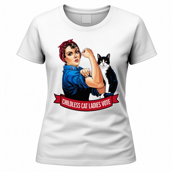 Childless Cat Ladies Vote Rosie The Riveter Women's T-Shirt