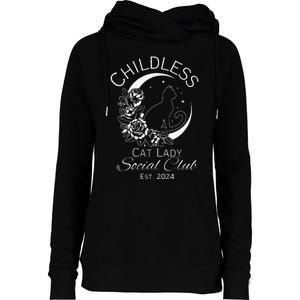 Childless Cat Lady Social Club Est 2024 Kamala Harris 2024 Womens Funnel Neck Pullover Hood