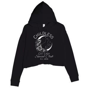 Childless Cat Lady Social Club Est 2024 Kamala Harris 2024 Crop Fleece Hoodie