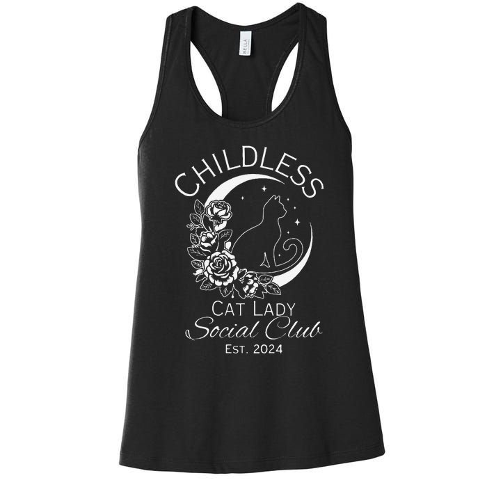 Childless Cat Lady Social Club Est 2024 Kamala Harris 2024 Women's Racerback Tank