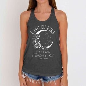 Childless Cat Lady Social Club Est 2024 Kamala Harris 2024 Women's Knotted Racerback Tank